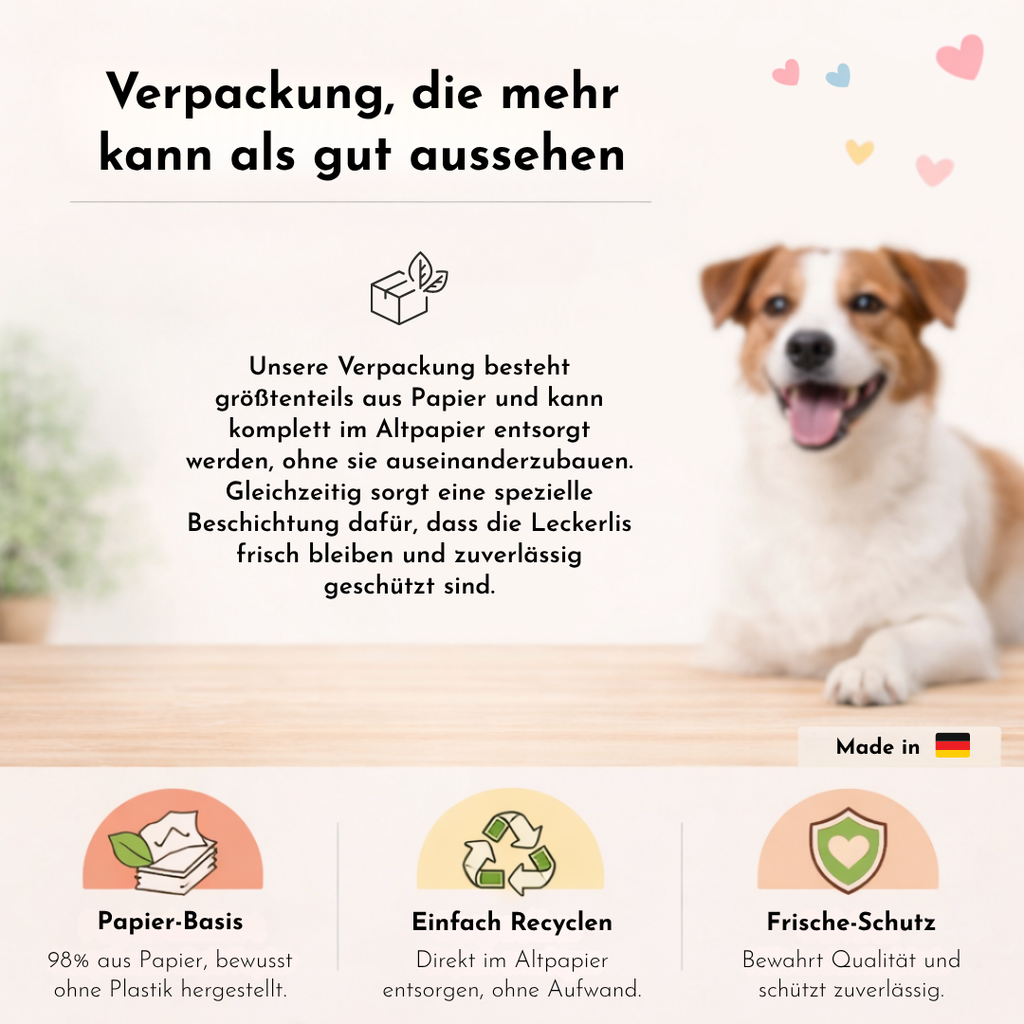 GLOSSY HAIR Hundesnacks Verpackung – DoggyLove für glänzendes Fell und gepflegte Haut