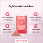 Vitamin Power Pulver Detailansicht – DoggyLove Nahrungsergänzung für Energie & Vitalität beim Hund